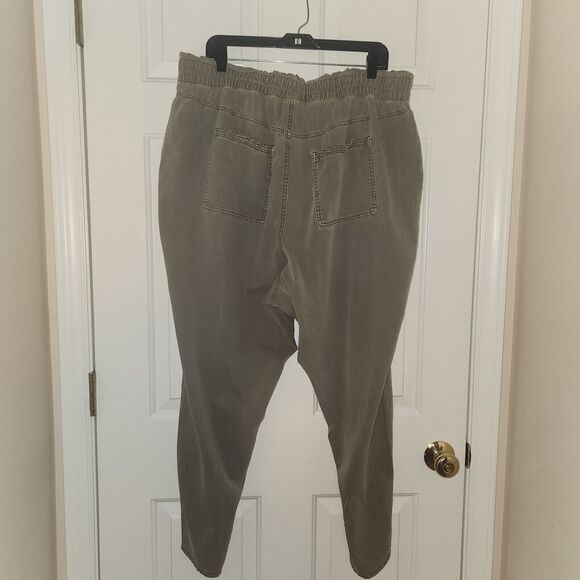 Old Navy Women’s Cotton Rayon Blend Green Elastic Waist Pants Size 2x Plus-size - Picture 4 of 6